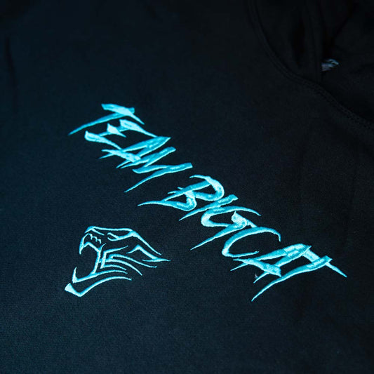 "Hustle" Hoodie - Black / Sky