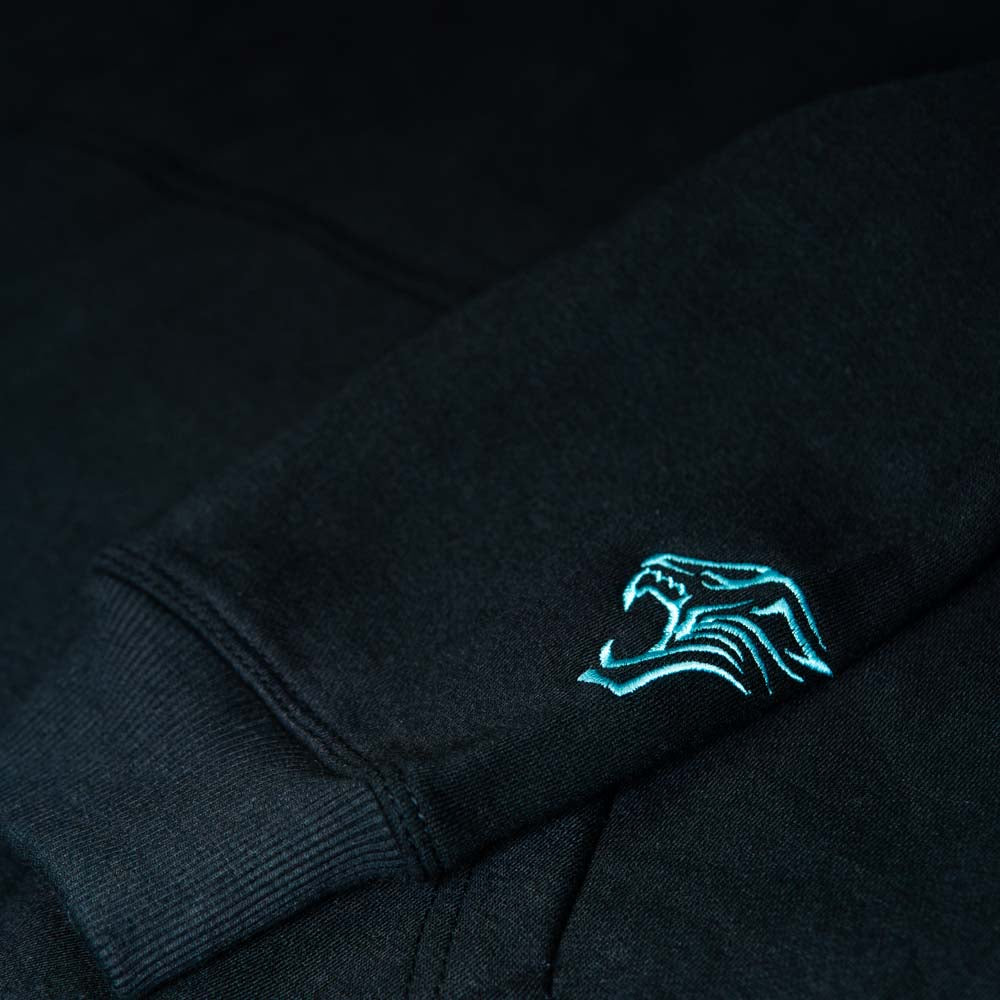 "Hustle" Hoodie - Black / Sky