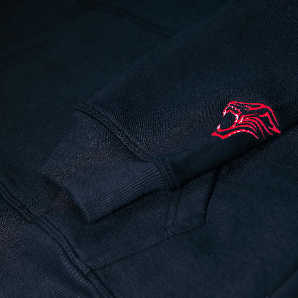"Hustle" Hoodie - Black / Blood
