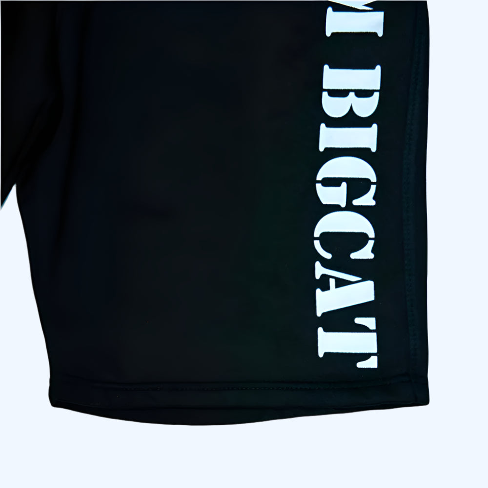 Fleece Oversized Retro Shorts - Black / White