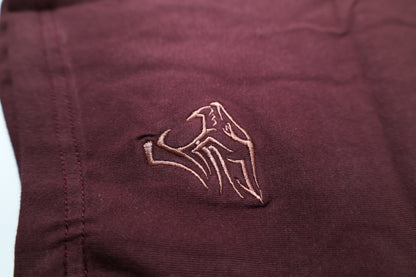 Oversized American Cut Signature Tee - Plum Brown