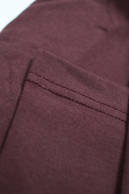 Oversized American Cut Signature Tee - Plum Brown