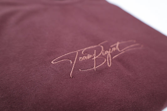 Oversized American Cut Signature Tee - Plum Brown