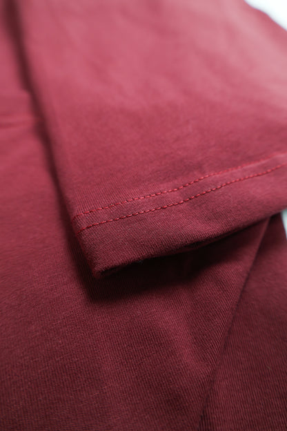 Oversized American Cut Signature Tee - Wine