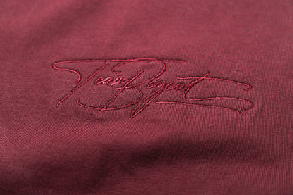 Oversized American Cut Signature Tee - Wine
