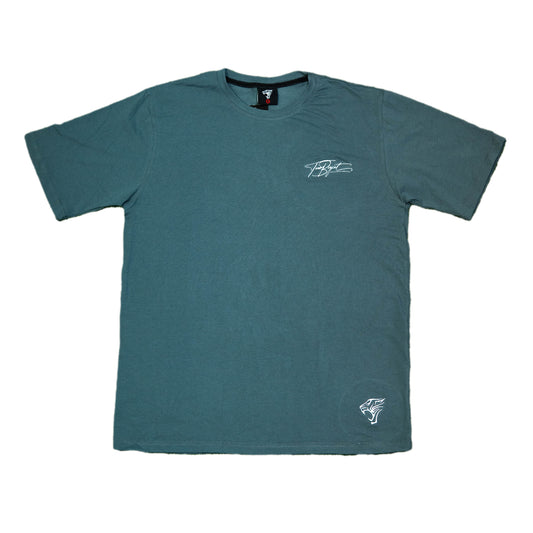 BigCat Apparel Embroidered Tee - Sage / White