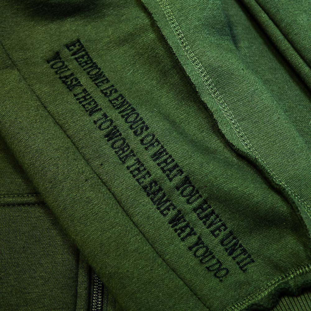 Heavy Duty "Envy" Zip-Up Hoodie- Army