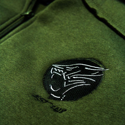 Heavy Duty "Envy" Zip-Up Hoodie- Army