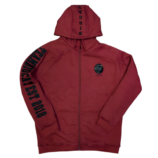 Heavy Duty "Envy" Zip-Up Hoodie- Cardinal