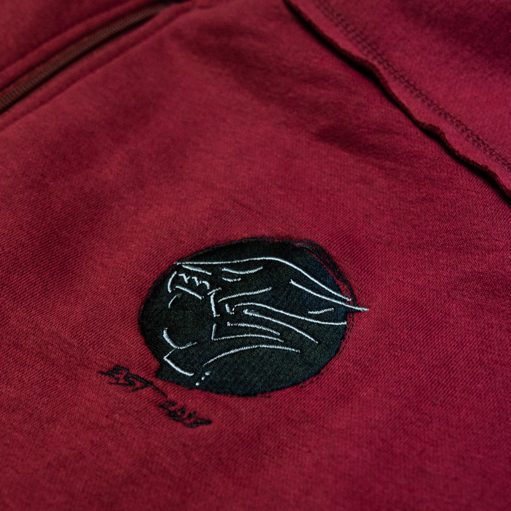 Heavy Duty "Envy" Zip-Up Hoodie- Cardinal